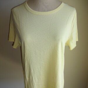 NWT New Womens Yellow AllSaints Bela Tee Shirt T-Shirt L Short Sleeve Top Tshirt